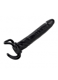 Чёрная насадка-фаллос для двойного проникновения INFLATABLE DILDO SLIM DONG  - 13,5 см. - Toyz4lovers - в Кисловодске купить с доставкой