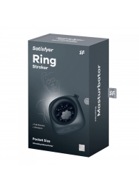Черный мужской вибромассажер Ring Stroker - Satisfyer - в Кисловодске купить с доставкой