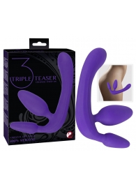 Фиолетовый безремневой страпон с двумя пробками - Orion - купить с доставкой в Кисловодске