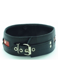 Черно-красный ошейник на пряжке - БДСМ Арсенал - купить с доставкой в Кисловодске