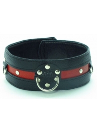Черно-красный ошейник на пряжке - БДСМ Арсенал - купить с доставкой в Кисловодске