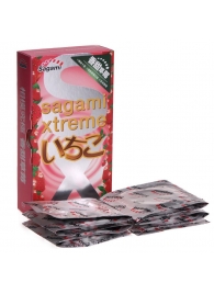 Презервативы Sagami Xtreme Strawberry c ароматом клубники - 10 шт. - Sagami - купить с доставкой в Кисловодске