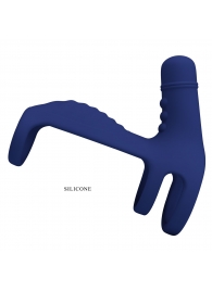 Синяя вибронасадка на пенис Vibrating Penis Sling - Baile - в Кисловодске купить с доставкой