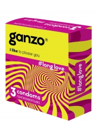 Презервативы с анестетиком для продления удовольствия Ganzo Long Love - 3 шт. - Ganzo - купить с доставкой в Кисловодске