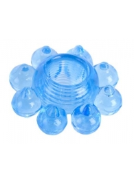Голубая гелевая насадка-цветок - Toyfa Basic - в Кисловодске купить с доставкой