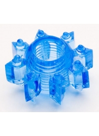 Голубая гелевая насадка-звезда - Toyfa Basic - в Кисловодске купить с доставкой