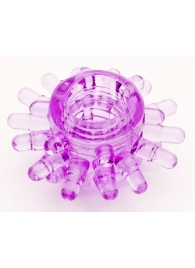 Фиолетовое гелевое эрекционное кольцо с шипиками - Toyfa Basic - в Кисловодске купить с доставкой
