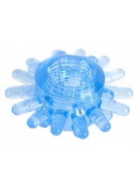 Голубая гелевая насадка с шипиками - Toyfa Basic - в Кисловодске купить с доставкой