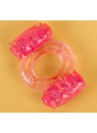 Розовое виброкольцо с двумя батарейками - Toyfa Basic - в Кисловодске купить с доставкой