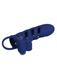Синяя насадка на пенис Powerful Ring - 18,8 см. - Baile - в Кисловодске купить с доставкой