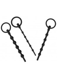 Набор из 3 черных силиконовых уретральных стимуляторов Training Set - Orion - купить с доставкой в Кисловодске