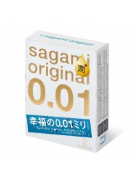 Увлажнённые презервативы Sagami Original 0.01 Extra Lub - 2 шт. - Sagami - купить с доставкой в Кисловодске
