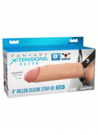 Полый страпон на ремнях 8’’ Hollow Silicone Strap-on - Pipedream - купить с доставкой в Кисловодске
