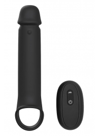 Черная насадка-удлинитель с вибрацией Vibrating Extender With Remote - Dream Toys - в Кисловодске купить с доставкой