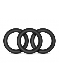 Набор из 3 черных эрекционных колец Black Small Penis Rings - Blush Novelties - в Кисловодске купить с доставкой