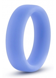 Голубое люминесцентное кольцо Silicone Glo Cock Ring - Blush Novelties - в Кисловодске купить с доставкой