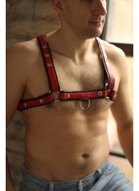 Черно-красная мужская портупея Black-Red - БДСМ Арсенал - купить с доставкой в Кисловодске