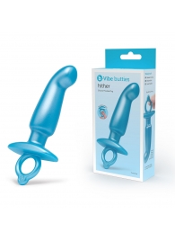 Голубая анальная пробка для массажа простаты Hither Silicone Prostate Plug - 14,3 см. - b-Vibe - в Кисловодске купить с доставкой