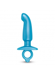 Голубая анальная пробка для массажа простаты Hither Silicone Prostate Plug - 14,3 см. - b-Vibe - в Кисловодске купить с доставкой