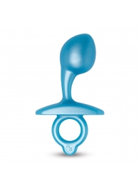 Голубая анальная пробка для массажа простаты Bulb Silicone Prostate Plug - 10,7 см. - b-Vibe - в Кисловодске купить с доставкой