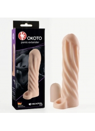 Телесная насадка-удлинитель Okoto со спиралевидным рельефом - 16 см. - Sitabella - в Кисловодске купить с доставкой