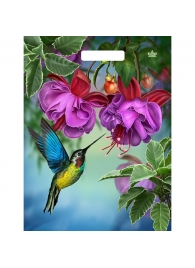 Пакет с принтом в виде колибри в цветах с вырубной ручкой (31х40 см) - Сима-Ленд - купить с доставкой в Кисловодске