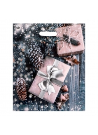 Новогодний пакет с принтом в виде подарков и вырубной ручкой (45х38 см) - Сима-Ленд - купить с доставкой в Кисловодске