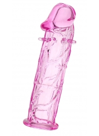 Розовая насадка фаллической формы - 12,5 см. - A-toys - в Кисловодске купить с доставкой
