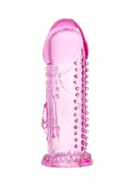 Розовая насадка на пенис с шипиками и коготком - 13,5 см. - A-toys - в Кисловодске купить с доставкой