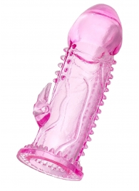 Розовая насадка на пенис с шипиками и коготком - 13,5 см. - A-toys - в Кисловодске купить с доставкой