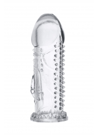 Прозрачная насадка на пенис с шипиками и коготком - 13,5 см. - A-toys - в Кисловодске купить с доставкой