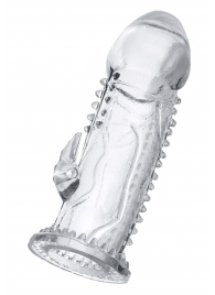 Прозрачная насадка на пенис с шипиками и коготком - 13,5 см. - A-toys - в Кисловодске купить с доставкой