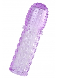 Фиолетовая рельефная насадка на пенис - 13,5 см. - A-toys - в Кисловодске купить с доставкой