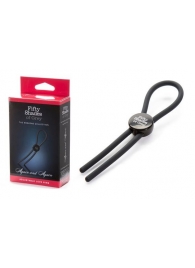 Тёмно-серое эрекционное кольцо с зажимом Again and Again Adjustable Cock Ring - Fifty Shades of Grey - в Кисловодске купить с доставкой