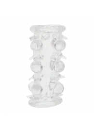 Прозрачная насадка на пенис с шипами и бугорками JELLY JOY LUST CLUSTER CLEAR - Dream Toys - в Кисловодске купить с доставкой