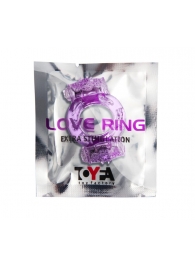 Фиолетовое виброкольцо с двумя вибропульками - Toyfa Basic - в Кисловодске купить с доставкой