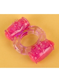 Фиолетовое виброкольцо с двумя вибропульками - Toyfa Basic - в Кисловодске купить с доставкой