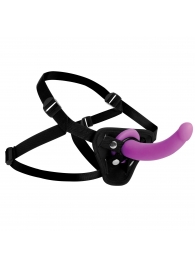 Лиловый поясной страпон Navigator Silicone G-Spot Dildo with Harness - 17,8 см. - XR Brands - купить с доставкой в Кисловодске