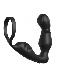Черный вибростимулятор простаты с эрекционным кольцом Ass-Gasm Pro P-Spot Milker - Pipedream - в Кисловодске купить с доставкой