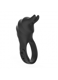 Черное эрекционное кольцо Usagi с ушками и пультом ДУ - BeYourLover - в Кисловодске купить с доставкой