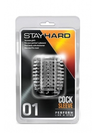 Прозрачная насадка с шипами STAY HARD COCK SLEEVE 01 CLEAR - Blush Novelties - в Кисловодске купить с доставкой