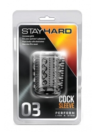Прозрачная насадка с шипами и шишечками STAY HARD COCK SLEEVE 03 CLEAR - Blush Novelties - в Кисловодске купить с доставкой