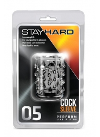 Прозрачная насадка с капельками STAY HARD COCK SLEEVE 05 CLEAR - Blush Novelties - в Кисловодске купить с доставкой