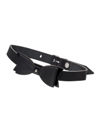 Черный кожаный чокер с бабочкой - Pecado - купить с доставкой в Кисловодске