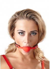 Силиконовый кляп-шар на чёрных ремешках Red Gag silicone - Orion - купить с доставкой в Кисловодске