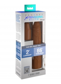 Коричневая насадка на член 2  Silicone X-tension - 20,3 см. - Pipedream - в Кисловодске купить с доставкой
