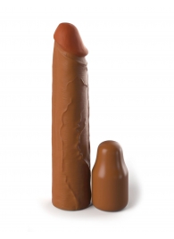 Коричневая насадка на член 2  Silicone X-tension - 20,3 см. - Pipedream - в Кисловодске купить с доставкой