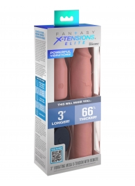 Телесная вибронасадка на член 3  Vibrating Mega X-tension with Remote - 22,9 см. - Pipedream - в Кисловодске купить с доставкой