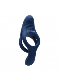 Синее эрекционное виброкольцо с двойным подхватом мошонки Ring Around The Rosy - Zero Tolerance - в Кисловодске купить с доставкой