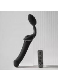 Черный безремневой вибрострапон Strap-On-Me Multi Orgasm Size XL - Strap-on-me - купить с доставкой в Кисловодске